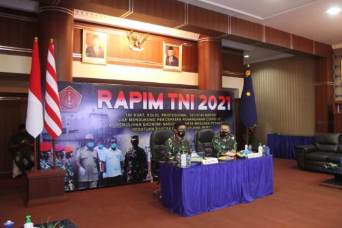 Danrem 032/Wbr Ikuti Rapim TNI Tahun 2021 secara Virtual