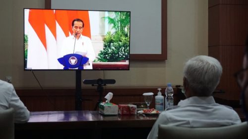 Presiden Jokowi buka Rakornas Penanggulangan Bencana di ikuti oleh Wakil Bupati Dharmasraya Secara Virtual